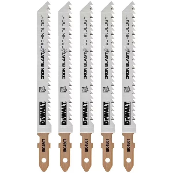 DEWALT 4 in. 10 TPI T-Shank Wood Cutting Jig Saw Blade (5-Pack)