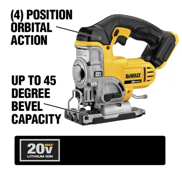 DEWALT 20-Volt MAX Cordless Jig Saw with (1) 20-Volt Battery 4.0Ah & Charger