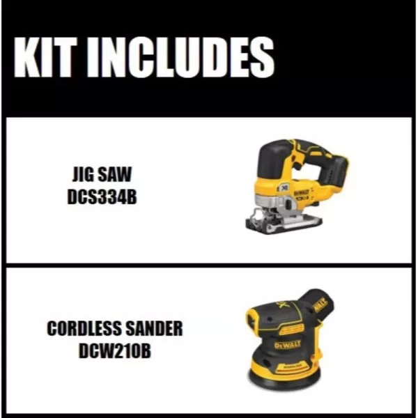 DEWALT 20-Volt MAX XR Cordless Brushless Jigsaw with 5 in. Random Orbital Sander