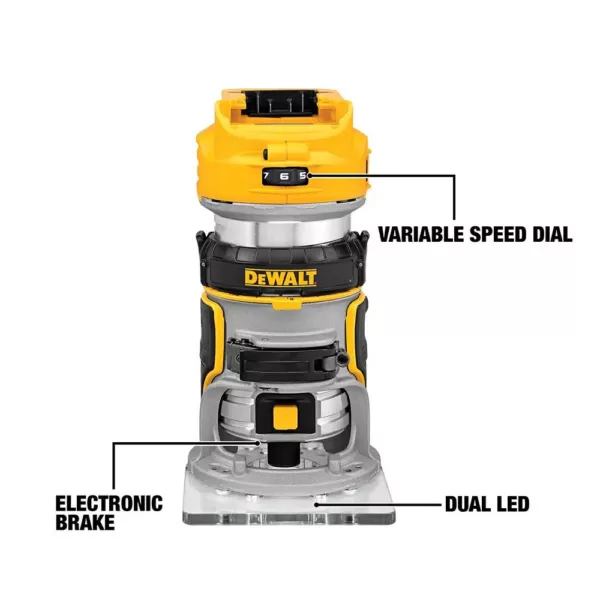 DEWALT 20-Volt MAX XR Cordless Brushless Jigsaw with Brushless Router & (2) 20-Volt 5.0Ah Batteries