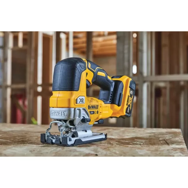 DEWALT 20-Volt MAX XR Cordless Brushless Jigsaw with Brushless Router, (1) 20-Volt 5.0Ah Battery & Charger