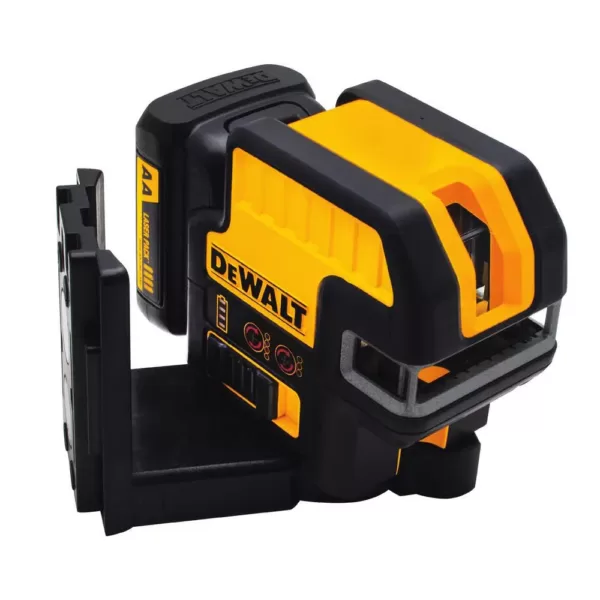 DEWALT 12-Volt MAX Lithium-Ion 100 ft. Red Self-Leveling 5-Spot & Cross Line Laser Level with (4) AA Batteries & TSTAK Case