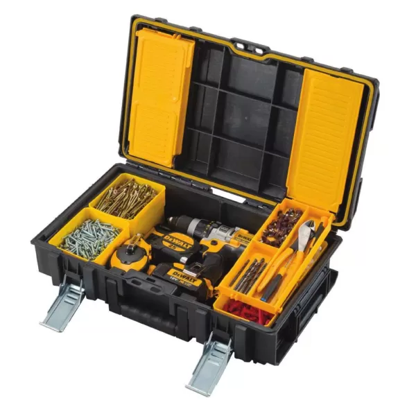 DEWALT 165 ft. Green Self-Leveling Cross Line Laser Level with Bonus 22 in. ToughSystem Tool Box