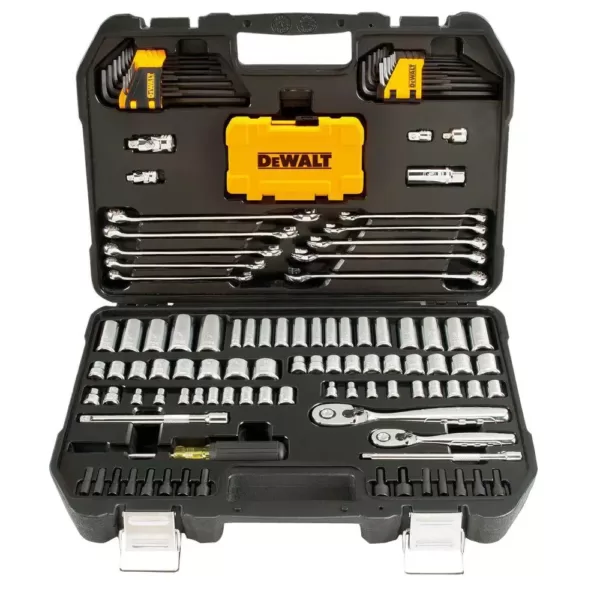 DEWALT 1/4 in. x 3/8 in. Drive Polished Chrome Mechanics Tool Set (142-Piece)