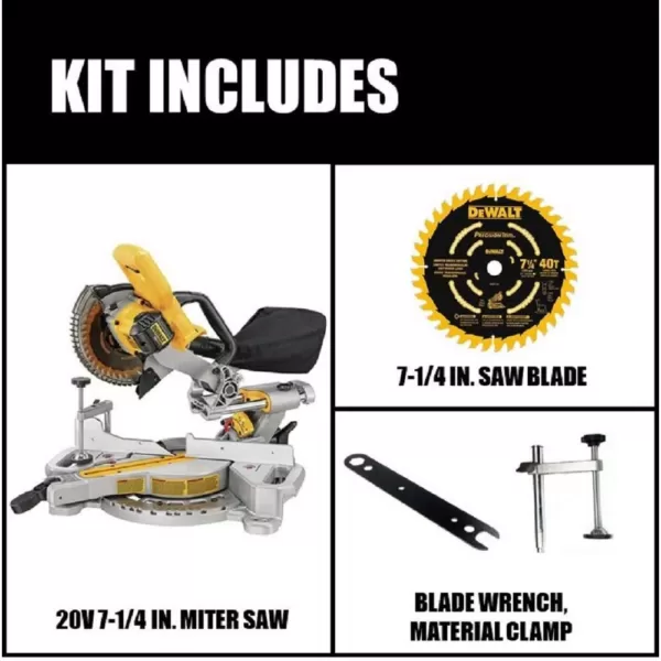 DEWALT 20-Volt MAX Cordless 7-1/4 in. Sliding Miter Saw (Tool-Only)