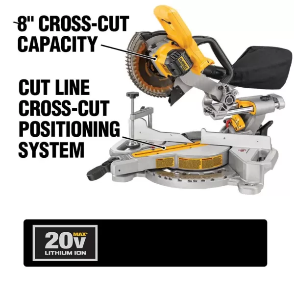 DEWALT 20-Volt MAX Lithium-Ion Cordless 7-1/4 in. Miter Saw with 20-Volt MAX XR Premium Lithium-Ion (1) 5.0Ah Battery