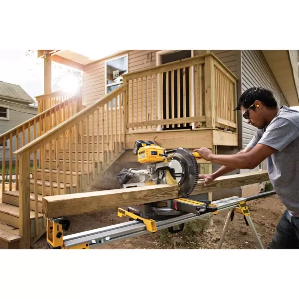 DEWALT FLEXVOLT 120-Volt MAX Cordless Brushless 12 in. Miter Saw with AC Adapter, (2) FLEXVOLT 6.0Ah Batteries & Stand