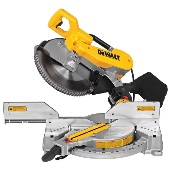 DEWALT 15 Amp Corded 12 in. Double Bevel Compound Miter Saw with Bonus Heavy-Duty Work Stand