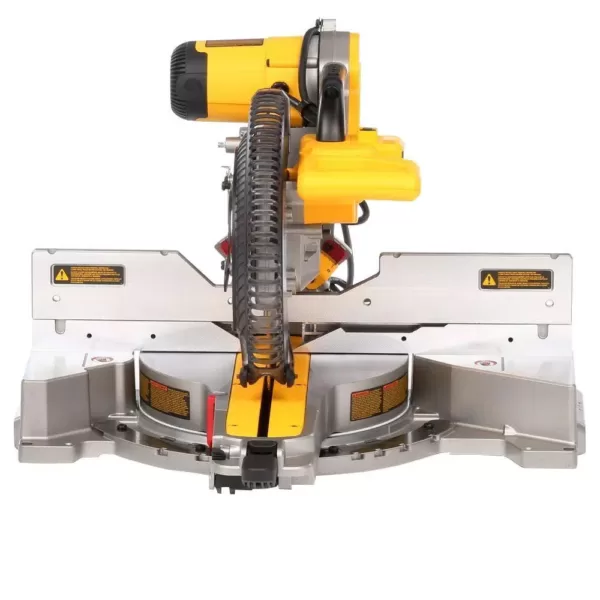 DEWALT 15 Amp Corded 12 in. Double Bevel Sliding Compound Miter Saw with XPS technology, Blade Wrench & Material Clamp