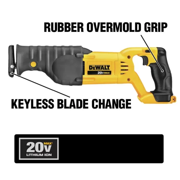 DEWALT 20-Volt MAX XR Cordless Brushless 3-Speed Oscillating Multi-Tool with (1) 20-Volt 2.0Ah Battery & Reciprocating Saw