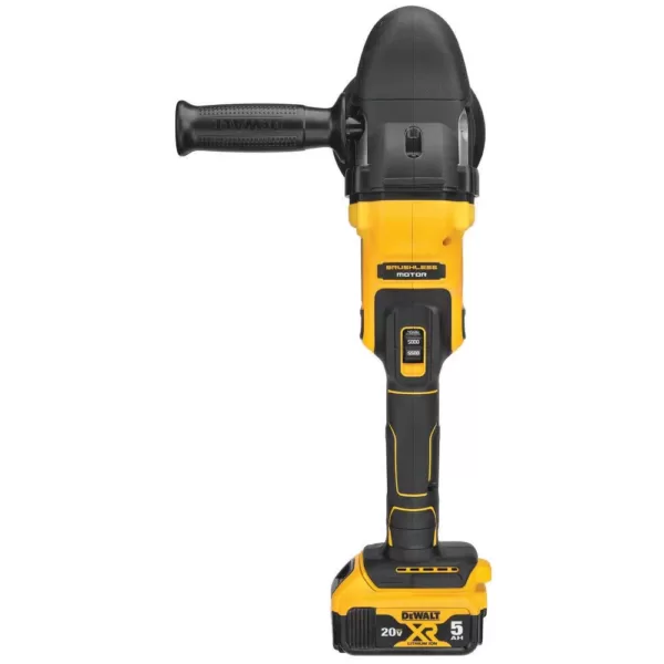 DEWALT 20-Volt MAX XR Cordless Brushless 5 in. Variable Speed Random Orbit Polisher with (2) 20-Volt 5.0Ah Batteries & Charger