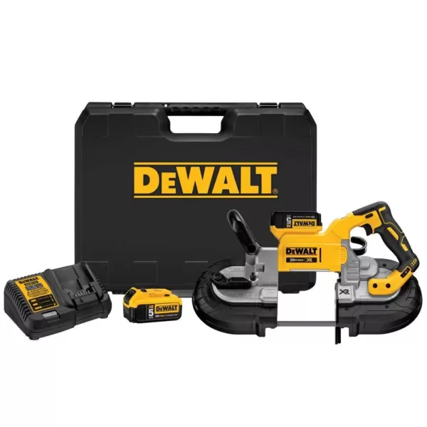 DEWALT 20-Volt MAX XR Cordless Brushless Deep Cut Band Saw with (2) 20-Volt Batteries 5.0Ah & Charger