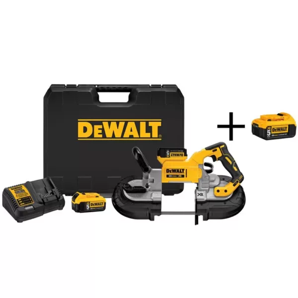 DEWALT 20-Volt MAX XR Cordless Brushless Deep Cut Band Saw with (3) 20-Volt Batteries 5.0Ah & Charger