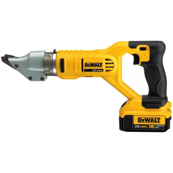 DEWALT 20-Volt MAX Cordless 18-Gauge Swivel Head Shears with (2) 20-Volt Batteries 4.0Ah & Charger