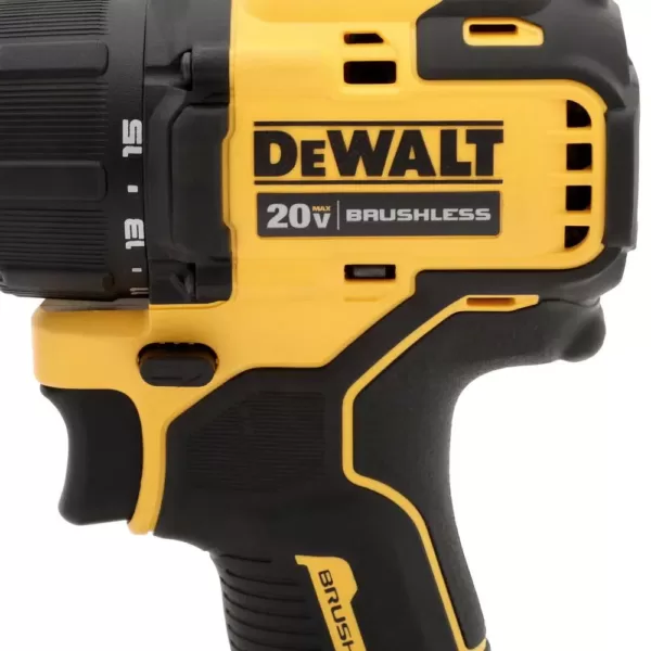 DEWALT ATOMIC 20-Volt MAX Cordless Brushless Compact 1/2 in. Drill/Driver, (2) 20-Volt 1.3Ah Batteries, Charger & Bag