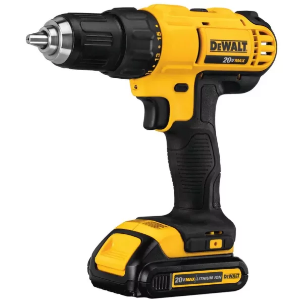 DEWALT 20-Volt MAX Cordless 1/2 in. Drill/Driver, (2) 20-Volt 1.3Ah Batteries & Max Fit Screwdriving Set (140-Piece)