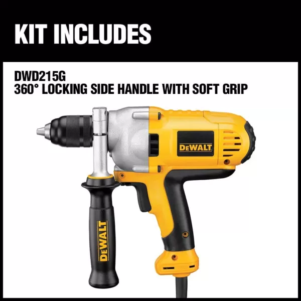 DEWALT 1/2 in. (13 mm) Variable Speed Reversing Mid-Handle Grip Drill with Keyless Chuck