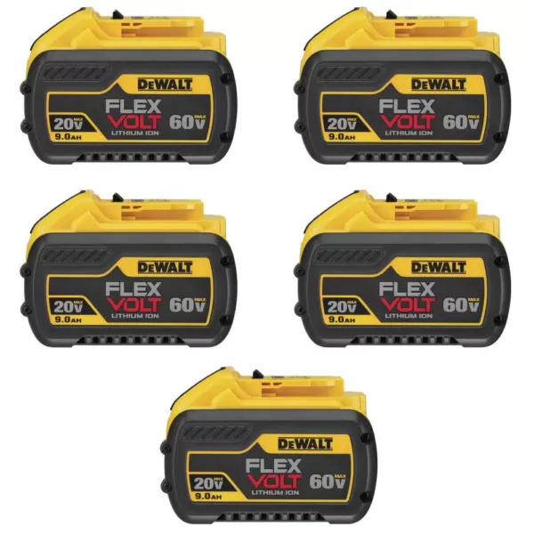 DEWALT FLEXVOLT 20-Volt/60-Volt MAX Lithium-Ion 9.0Ah Battery Pack (5-Pack)