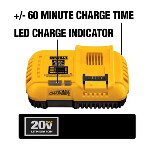 DEWALT FLEXVOLT 20-Volt/60-Volt MAX Lithium-Ion 12.0Ah Battery with Fan Cooled Fast Charger