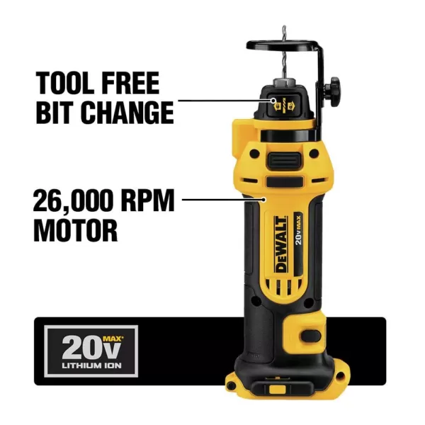 DEWALT 20-Volt MAX XR Cordless Brushless Drywall Screw Gun with (1) 20-Volt 5.0Ah Battery & Cut-Out Tool