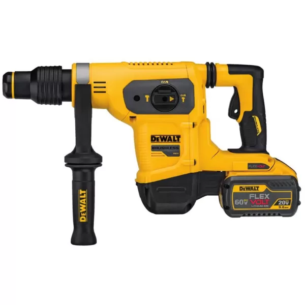 DEWALT FLEXVOLT 60-Volt MAX Brushless 1-9/16 in. SDS MAX Rotary Hammer, (2) FLEXVOLT 9.0Ah Batteries & 1/2 in. Impact Wrench