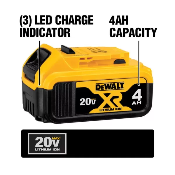 DEWALT 20-Volt MAX Cordless Combo Kit (6-Tool) with (1) 20-Volt 4.0Ah Battery, (1) 20-Volt 2.0Ah Battery & 5in. Sander