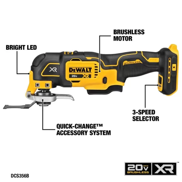 DEWALT 20-Volt MAX Cordless Combo Kit (6-Tool) with (1) 20-Volt 4.0Ah Battery, (1) 2.0Ah Battery & 3/8 in. Impact Wrench