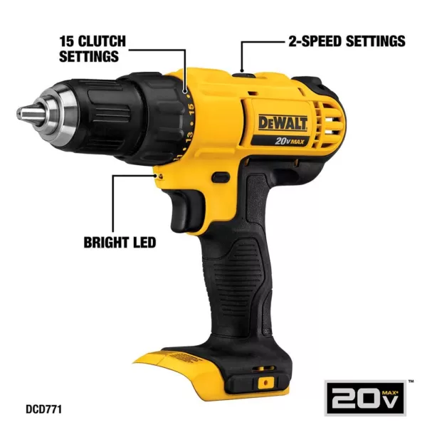 DEWALT 20-Volt MAX Cordless Combo Kit (8-Tool) with (2) 20-Volt 2.0Ah Batteries & 3/8 in. Impact Wrench