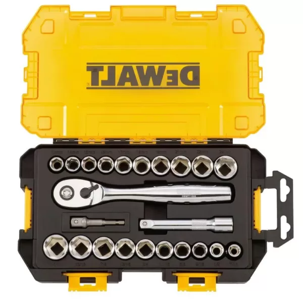 DEWALT 1/2 in. Drive Combination Socket Set with Case (23-Piece)