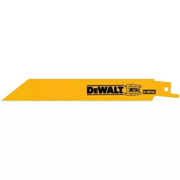 DEWALT 6 in. 18 Teeth per in. Straight Back Bi-Metal Reciprocating Saw Blade (5-Pack)