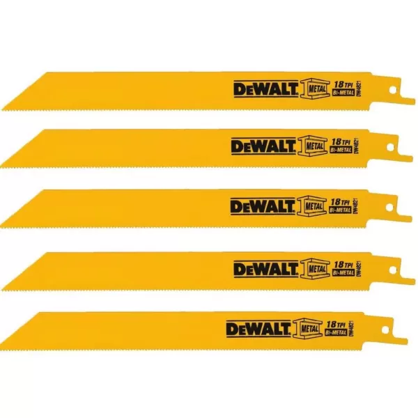 DEWALT 8 in. 18 Teeth per in. Demolition Reciprocating Saw Blade (5-Pack)