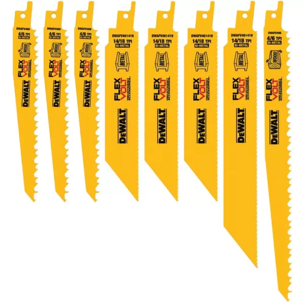 DEWALT FLEXVOLT Reciprocating Saw Blade and 7-1/4 in. Circular Saw Blade Set (11-Pack)