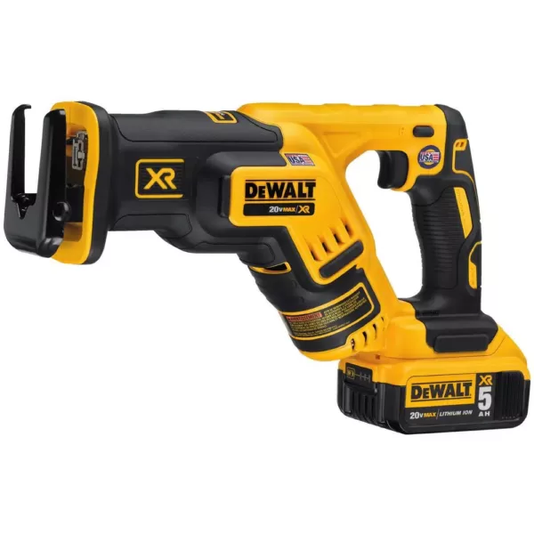 DEWALT 20-Volt MAX XR Cordless Brushless Compact Reciprocating Saw with (2) 20-Volt Batteries 5.0Ah & Charger