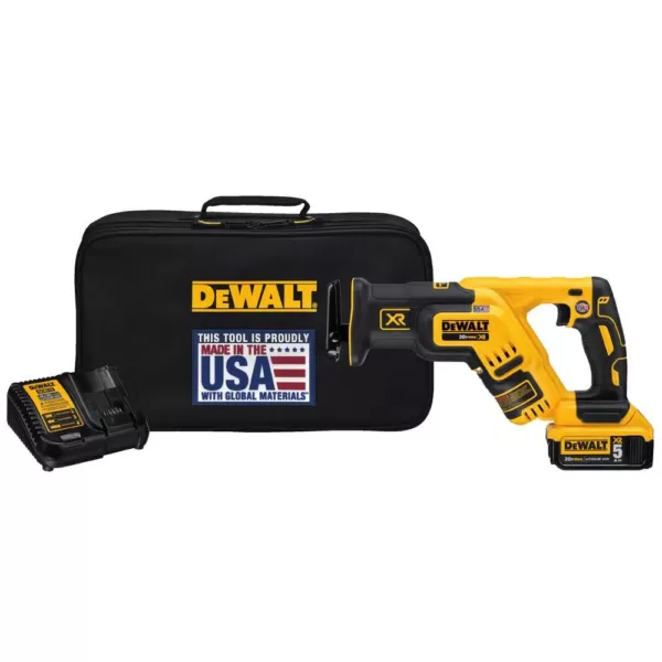 DEWALT 20-Volt MAX XR Cordless Brushless Compact Reciprocating Saw with (2) 20-Volt Batteries 5.0Ah & Charger