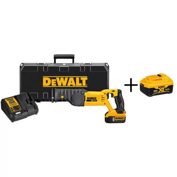 DEWALT 20-Volt MAX Cordless Reciprocating Saw with (1) 20-Volt Battery 5.0Ah & (1) 20-Volt Battery 6.0Ah