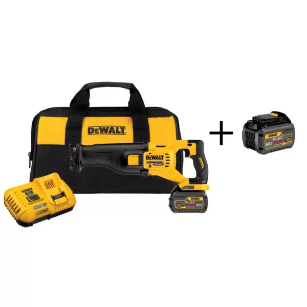 DEWALT FLEXVOLT 60-Volt MAX Cordless Brushless Reciprocating Saw with (2) FLEXVOLT 6.0Ah Batteries