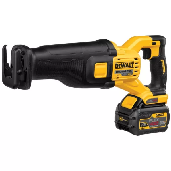 DEWALT FLEXVOLT 60-Volt MAX Cordless Brushless Reciprocating Saw with (1) FLEXVOLT 9.0Ah & (1) FLEXVOLT 6.0Ah Battery