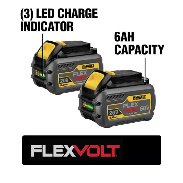 DEWALT FLEXVOLT 60-Volt MAX Cordless Brushless 1/2 in. Stud & Joist Drill with E-Clutch & (2) FLEXVOLT 6.0Ah Batteries