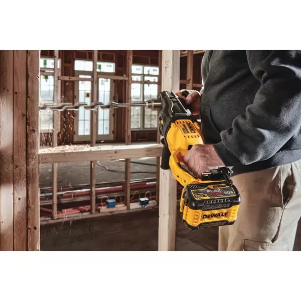 DEWALT FLEXVOLT 60-Volt MAX Cordless In-line 1/2 in. Stud & Joist Drill with E-Clutch & (1) FLEXVOLT 9.0Ah Battery