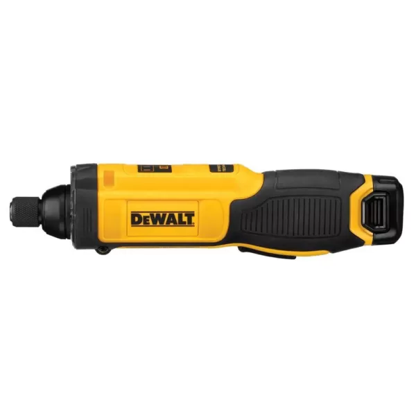 DEWALT 8-Volt MAX Cordless 1/4 in. Hex Gyroscopic Screwdriver with Accessory Kit, (1) 1.0Ah Battery, Charger & Bag