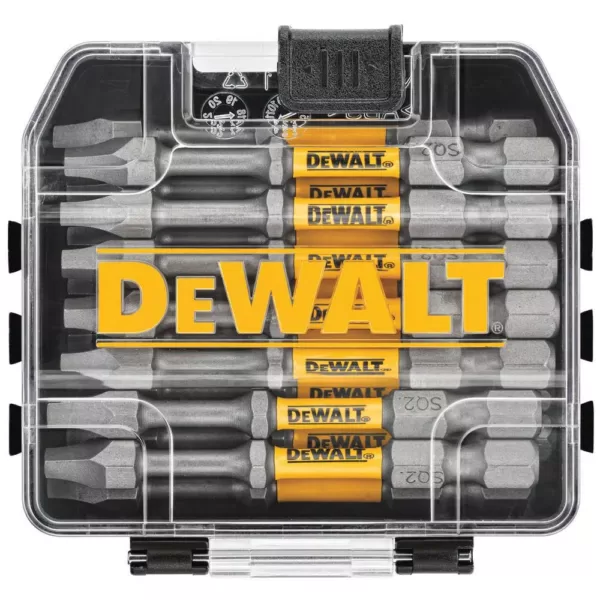 DEWALT MAX IMPACT 2.5 in. #2 Square Bit (15-Piece) with Small Bulk Storage Case