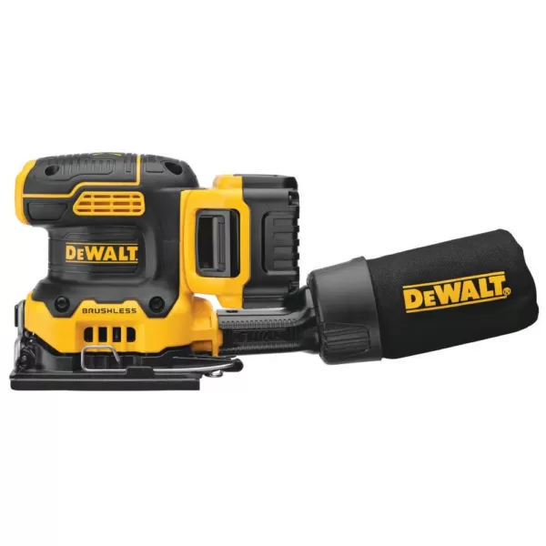 DEWALT 20-Volt MAX XR Cordless Brushless 1/4 Sheet Variable Speed Sander with (1) 20-Volt Battery 5.0Ah & Charger