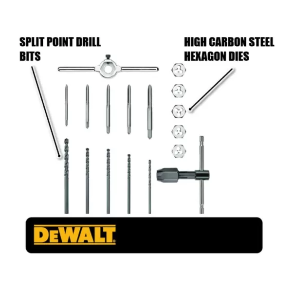 DEWALT Fractional Tap and Die Set (17-Piece)