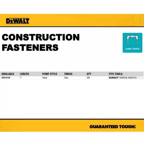 DEWALT 1 in. Insulated Electrical Staples (540 per Box)