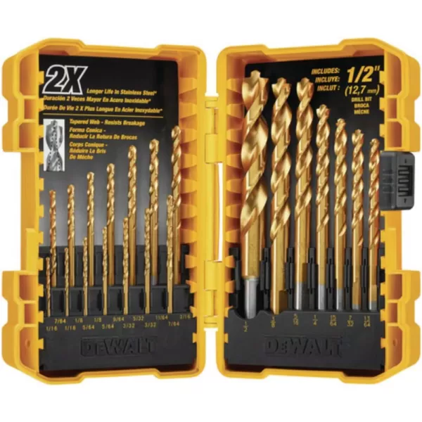 DEWALT Titanium Pilot Point Drill Bit Set (21-Piece)