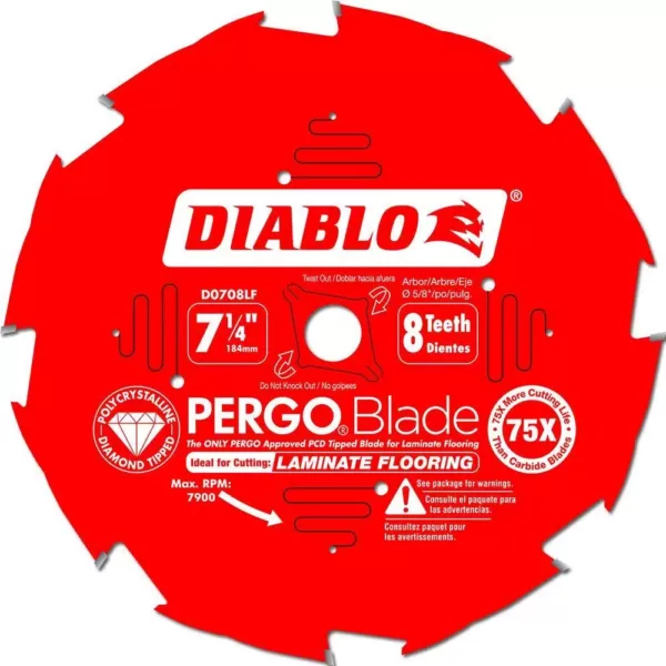 DIABLO 7-1/4 in. x 8-Tooth PCD Tipped Flooring Blade