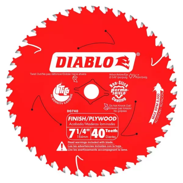 DIABLO 7-1/4 in. x 40-Teeth Finish Saw Blade