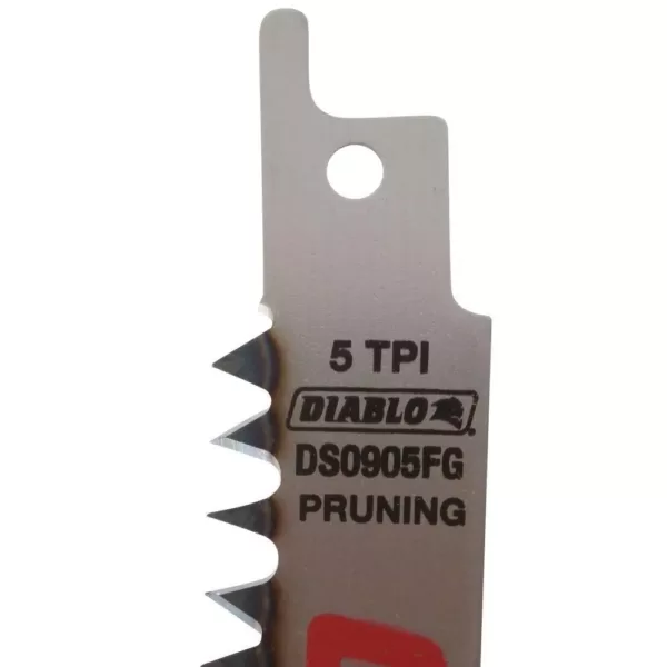 DIABLO 9 in. 5 TPI Fleam Ground-Pruning Reciprocating Saw Blade (5-Pack)