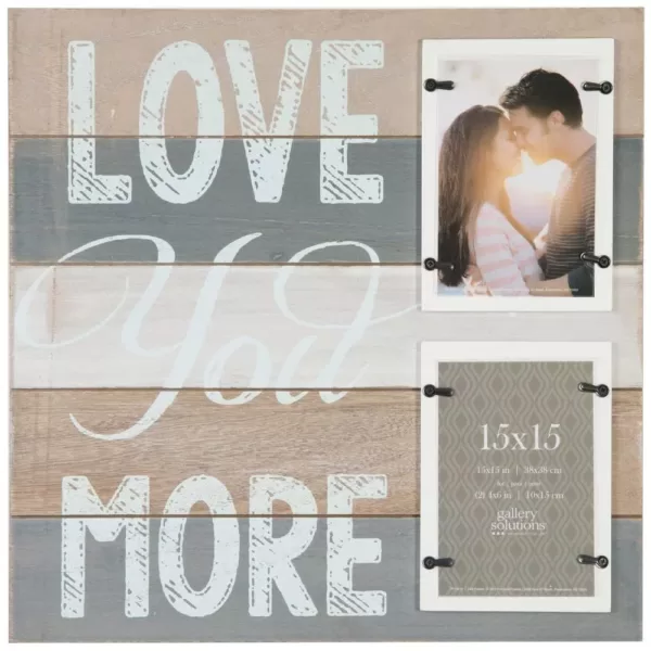 Pinnacle 2-Opening 4 in. x 6 in. Love You More Picture Frame