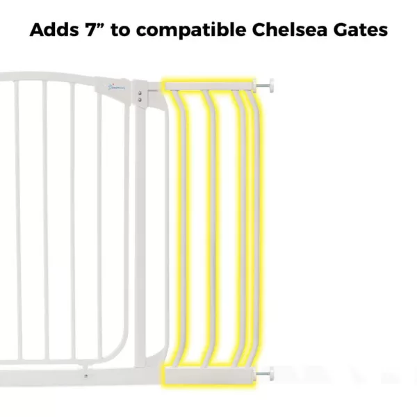 Dreambaby 7 in. Gate Extension for White Chelsea Standard Height Child Safety Gate